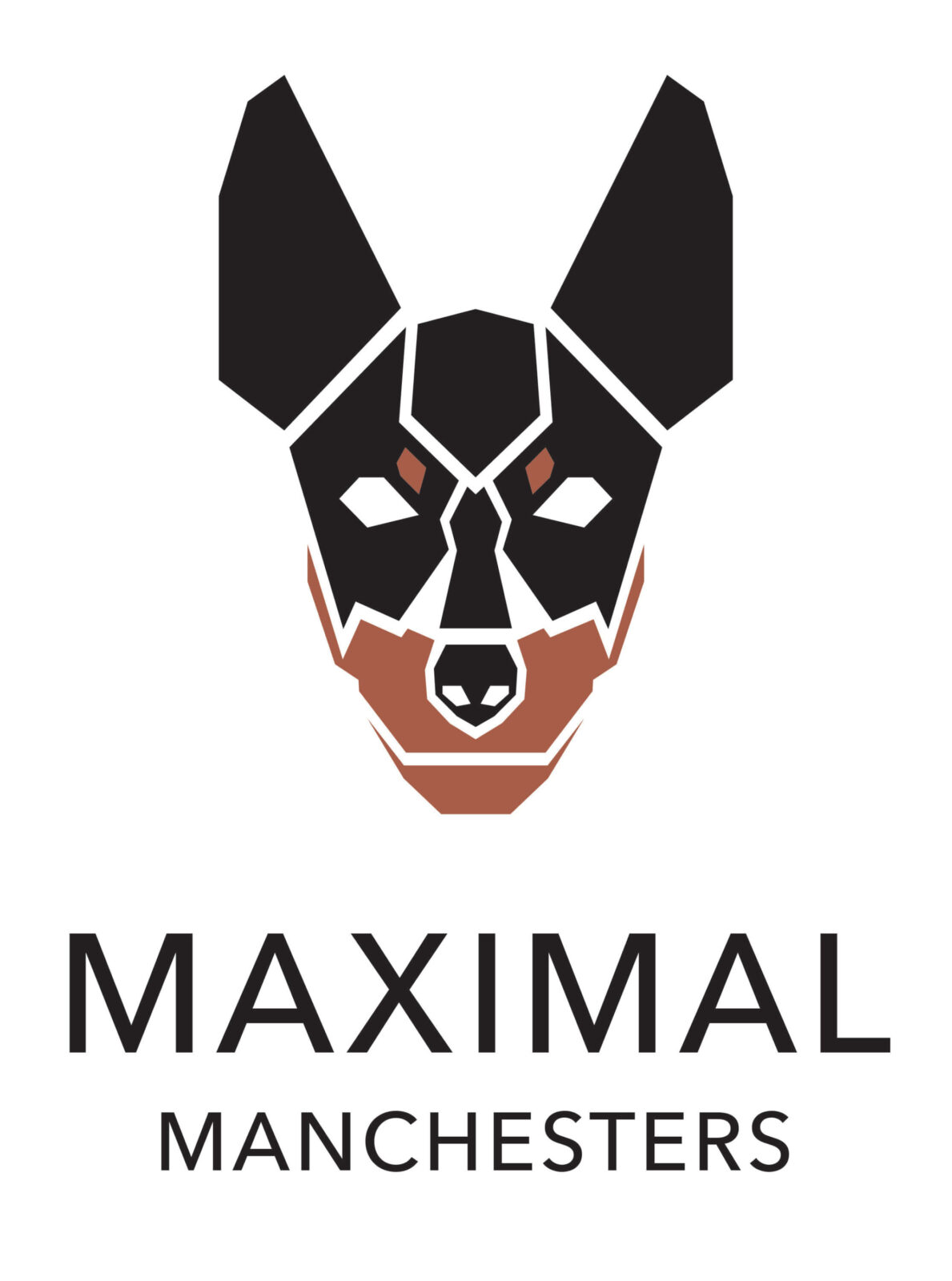 Geometric black and brown dog head logo above "MAXIMAL MANCHESTERS" text.
