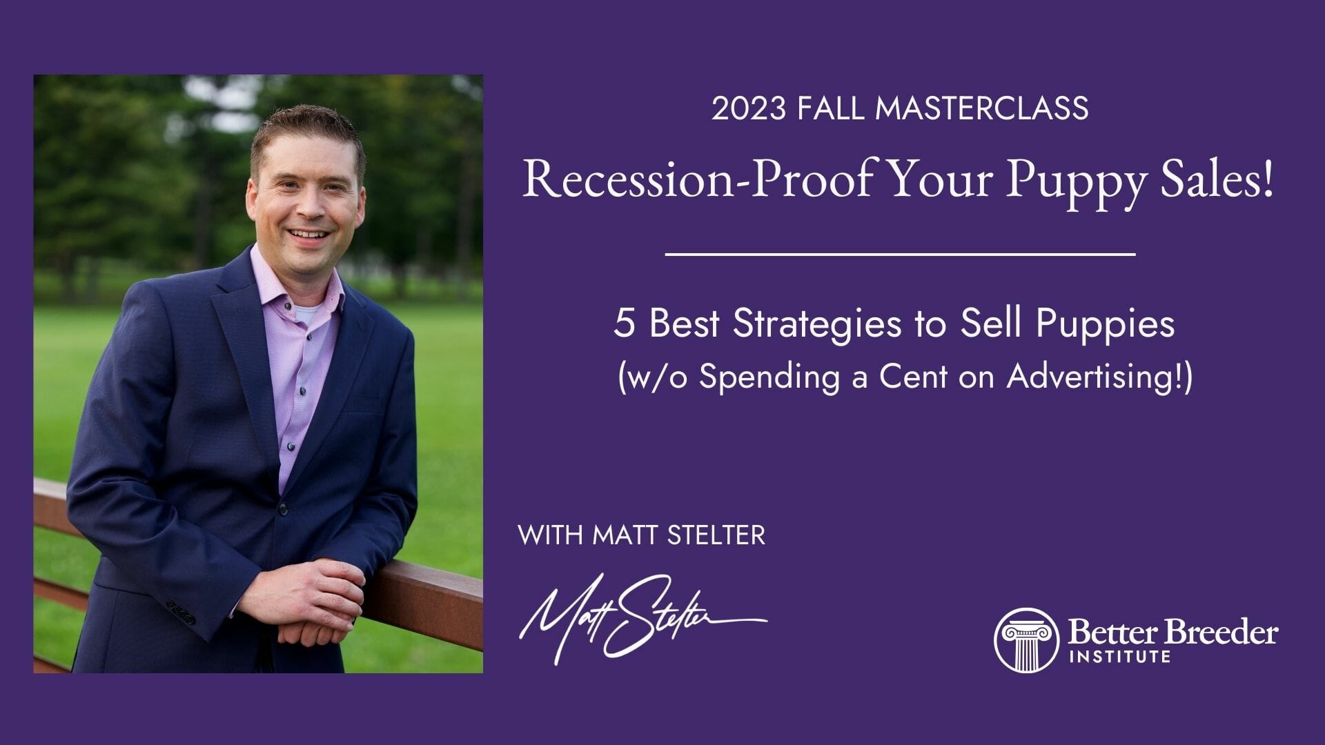 Recession Proof Masterclass Fall