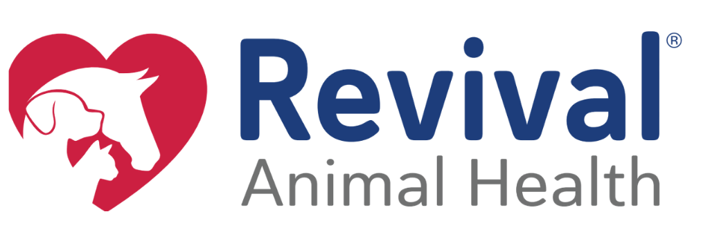Revival Animal Health logo with heart and animal silhouettes.